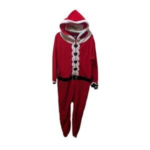 PJ's & Presents Christmas Santa Claus One-Piece Pajamas Holiday Women's M New!